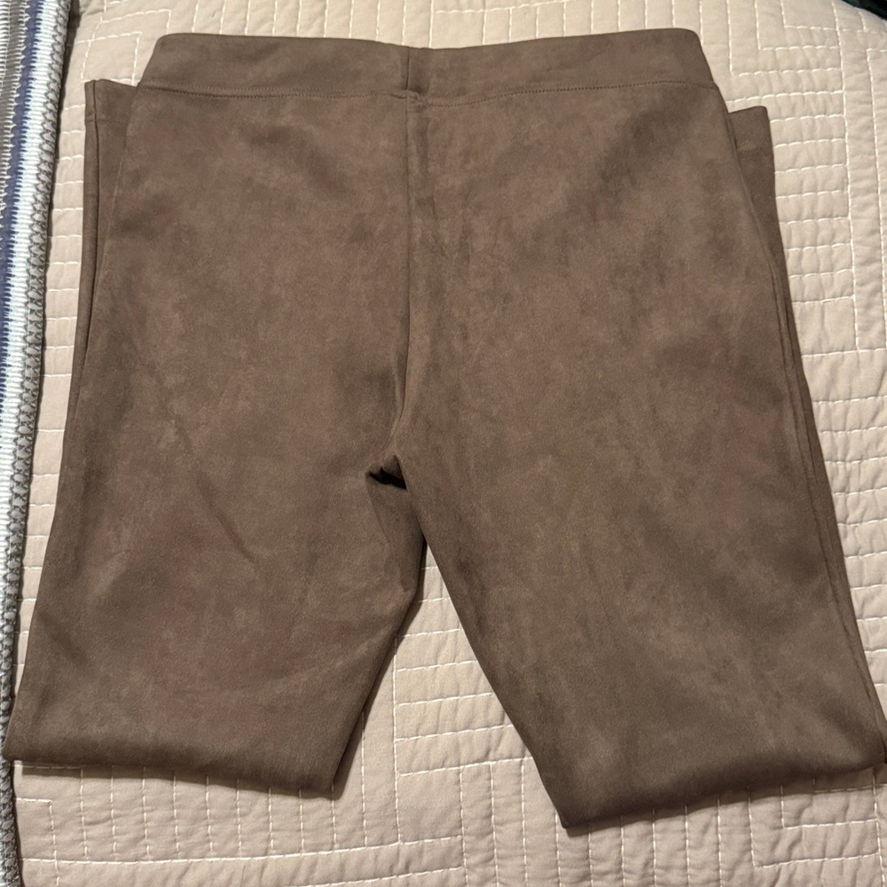 Calvin Klein Suede Pants Soft Luxury Leather-Look Trousers Medium - Picture 5 of 5